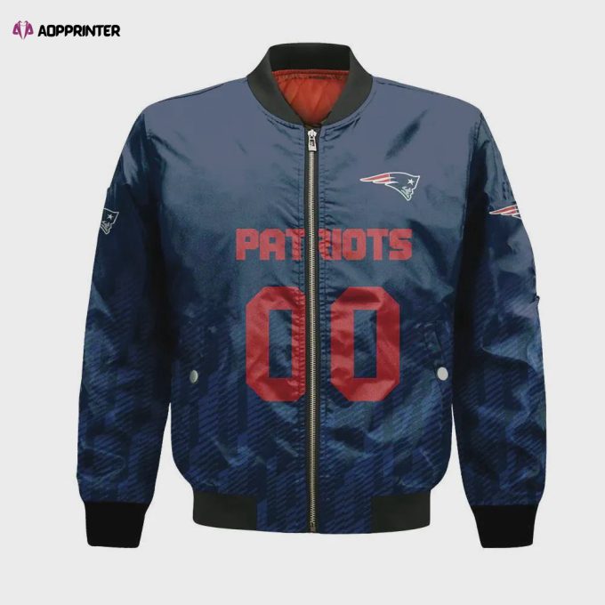 New England Patriots Bomber Jacket 3D Printed Team Logo Custom Text And Number