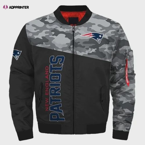 New England Patriots Bomber Jacket 3D Printed Team Logo Custom Text And Number