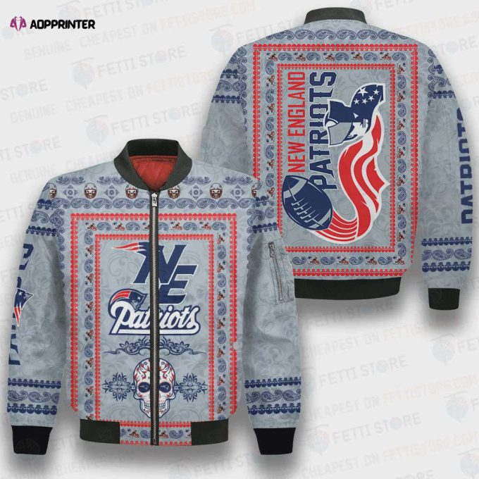 New England Patriots Classic Pattern NFL 3D Bomber Jacket