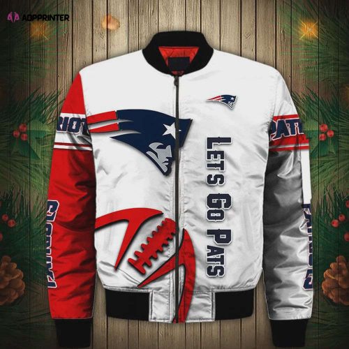 New England Patriots Bomber Jacket 3D Printed Custom Text And Number Curve Style Sport