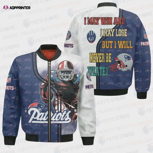 New England Patriots Grass Pattern Bomber Jacket – Red Navy Blue