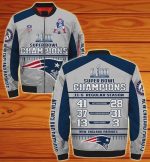 New England Patriots Super Bowl Bomber Jacket – Grey Navy Blue