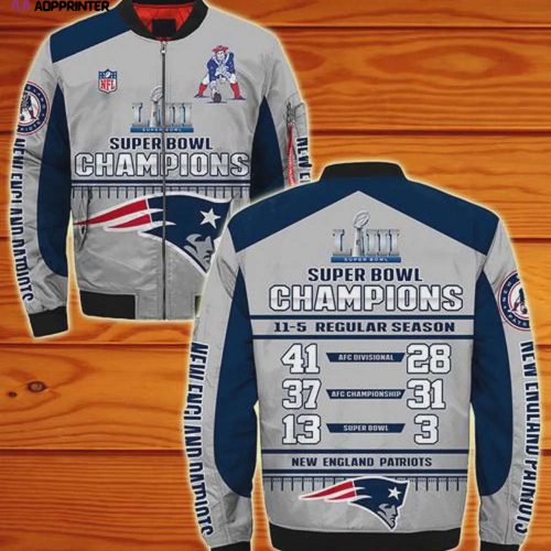 New England Patriots Wings Skull Pattern Bomber Jacket – Navy Blue