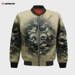 New Orleans Saints Bomber Jacket 3D Printed Camouflage Vintage