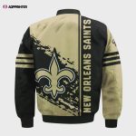 New Orleans Saints Bomber Jacket 3D Printed Logo Pattern In Team Colours