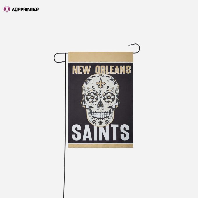 New Orleans Saints Day of the Dead Garden Flag – House Flag Home Decor Gift – House Flag Home Decor Gift