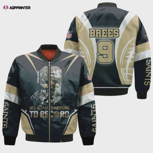 New Orleans Saints Logo On White Pattern Bomber Jacket