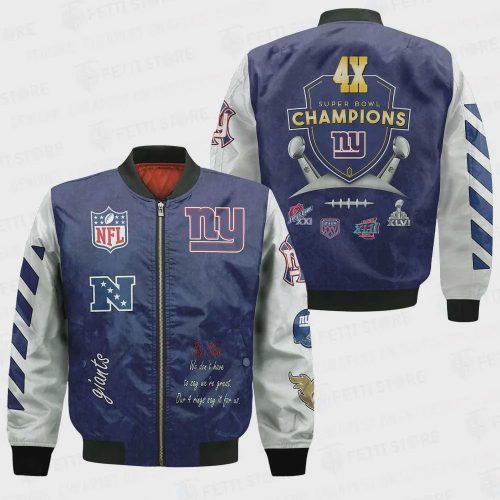 New York Giants 4X Champions Design Bomber Jacket V1