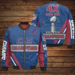 New York Giants 4X Super Bowl Champions Design Bomber Jacket