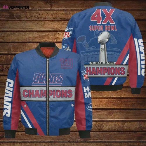 New York Giants 4X Champions Design Bomber Jacket V1