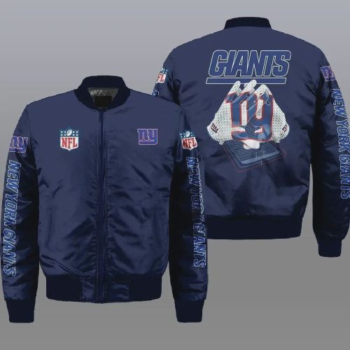 New York Giants Team Logo Bomber Jacket – Navy Blue