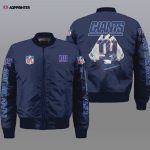 New York Giants Team Logo Bomber Jacket – Navy Blue