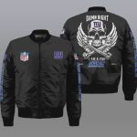 New York Giants Wings Skull Logo Bomber Jacket – Black