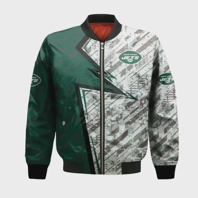 New York Jets Bomber Jacket 3D Printed Abstract Pattern Sport