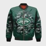 New York Jets Bomber Jacket 3D Printed Camouflage Vintage