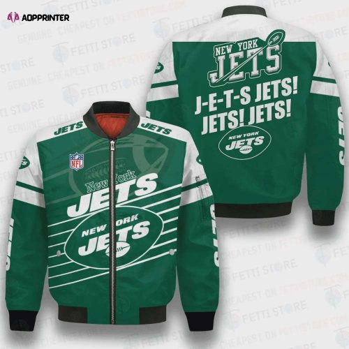 New York Jets Logo Bomber Jacket – Black