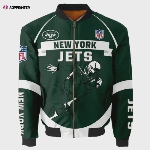 New York Jets National Football League 3D Bomber Jacket SH1