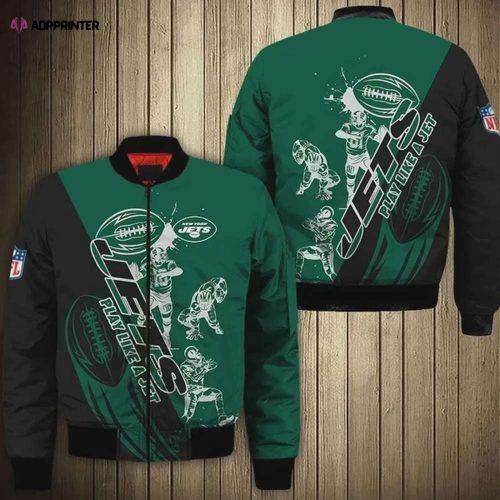 New York Jets Logo Bomber Jacket – Green And White