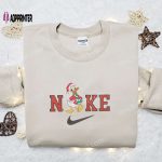 Nike Christmas x Donald Duck Laughing Embroidered Sweatshirt: Disney Movie Shirt Best Gift Ideas