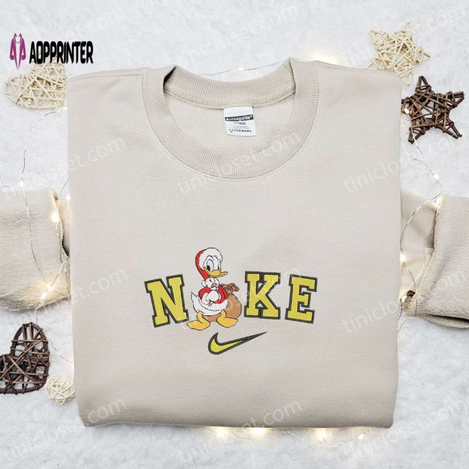 Nike Christmas x Donald Duck Santa Sweatshirt: Disney Movie Embroidered Shirt Best Gift Ideas