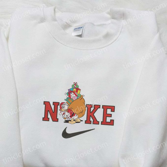 Nike Christmas x Donald Duck Sweatshirt: Disney Movie Embroidered Shirt Best Gift Ideas