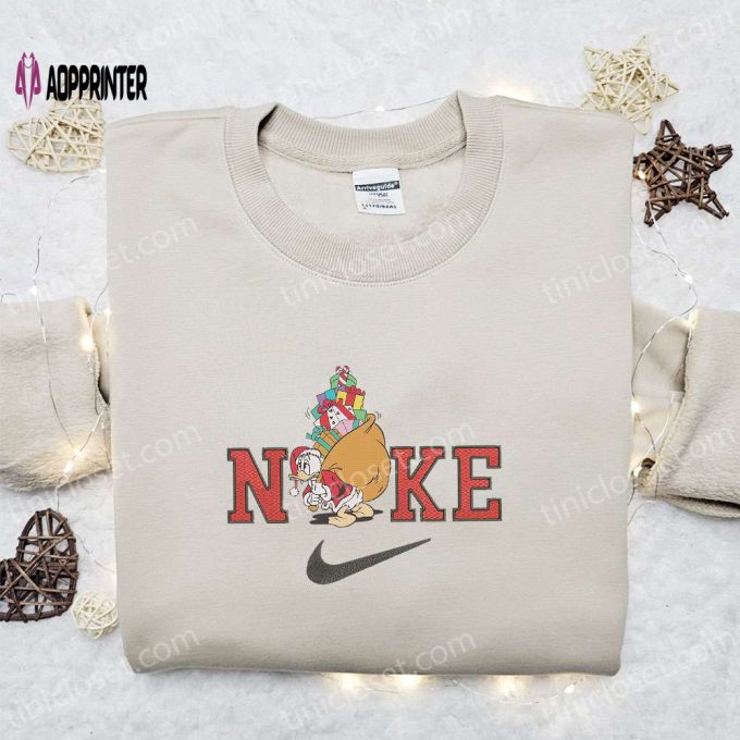 Nike Christmas x Donald Duck Sweatshirt: Disney Movie Embroidered Shirt Best Gift Ideas