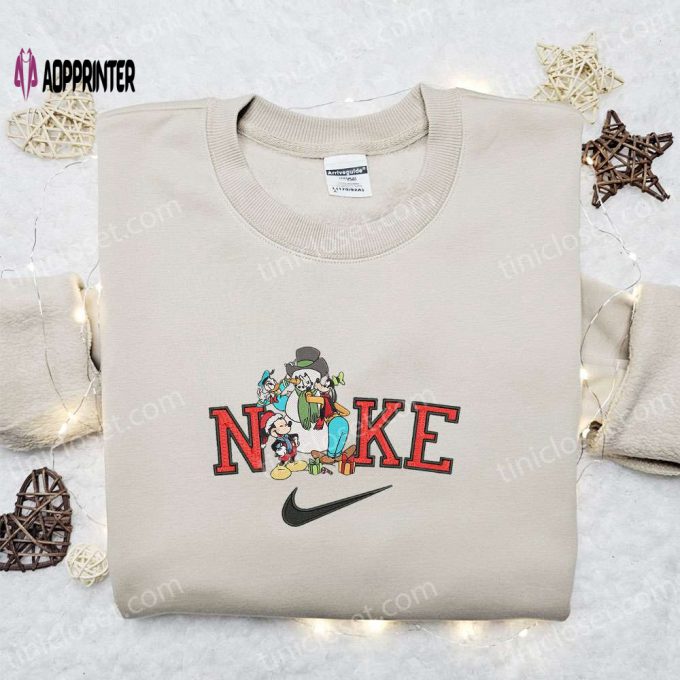 Nike Christmas x Donald Goofy Mickey Sweatshirt: Festive Embroidered Shirt Best Gift Idea