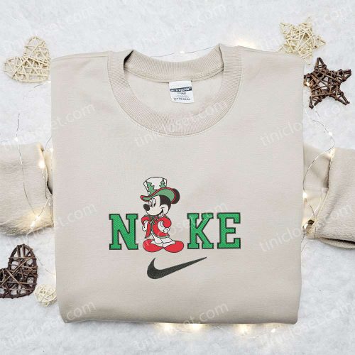 Nike Christmas x Elegant Mickey Mouse Embroidered Sweatshirt: Movie-Inspired Shirt Perfect Gift Idea