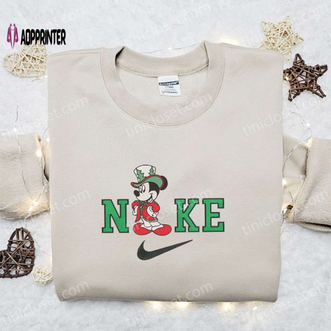 Nike Christmas x Elegant Mickey Mouse Embroidered Sweatshirt: Movie-Inspired Shirt Perfect Gift Idea