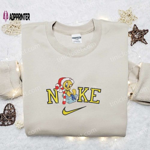 Nike Christmas x Stitch on Grinch Embroidered Sweatshirt – Movie Christmas Shirt Best Gift Ideas