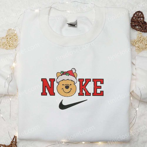 Nike Christmas x Winnie the Pooh Embroidered Sweatshirt: Disney Characters Shirt Perfect Christmas Gift