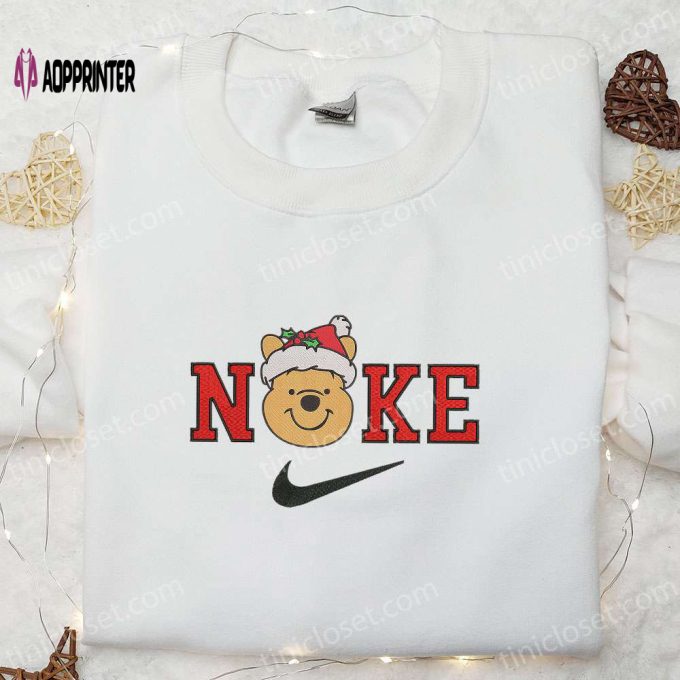 Nike Christmas x Winnie the Pooh Embroidered Sweatshirt: Disney Characters Shirt Perfect Christmas Gift