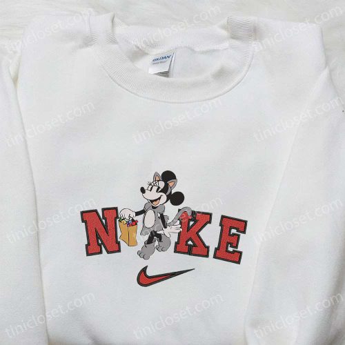 Nike Halloween x Minnie Mouse Cat Candy Bag Sweatshirt: Disney Characters Embroidered Shirt for Best Halloween Gift Ideas