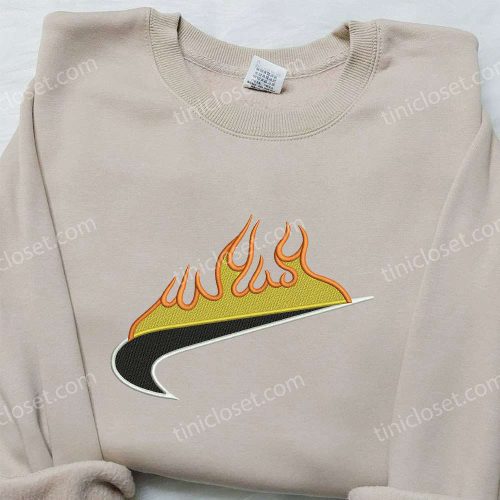 Nike on Fire Embroidered Sweatshirt: The Perfect Nike Inspired Gift for Family