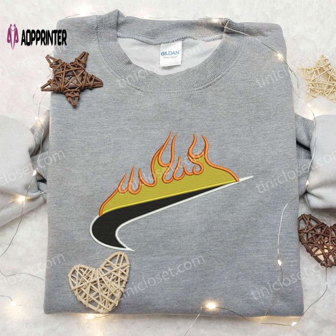 Nike on Fire Embroidered Sweatshirt: The Perfect Nike Inspired Gift for Family