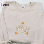 Fall in Love with Nike x Autumn Leaves Embroidered Sweatshirt – Custom Hoodie Perfect Family Gift