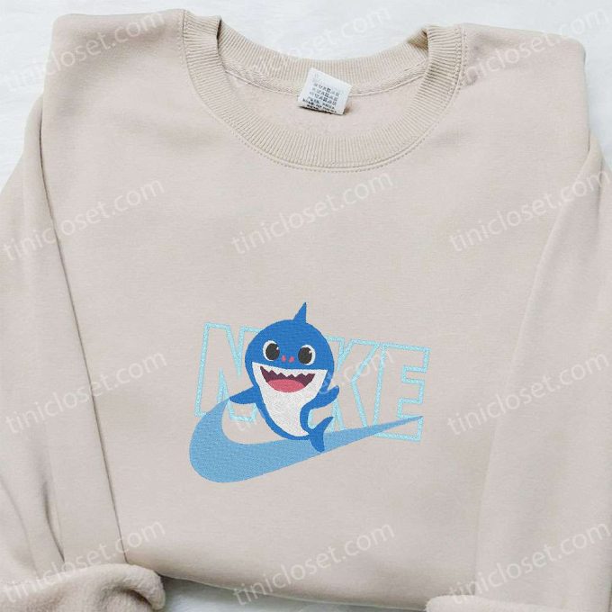 Nike x Baby Shark Embroidered Sweatshirt: Custom Hoodie Perfect Family Gifts