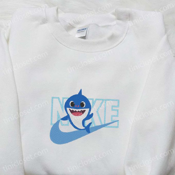 Nike x Baby Shark Embroidered Sweatshirt: Custom Hoodie Perfect Family Gifts