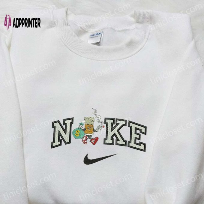 Nike x Beer Glass Hold Money Embroidered Sweatshirt: Funny Shirt Nike Inspired Hoodie