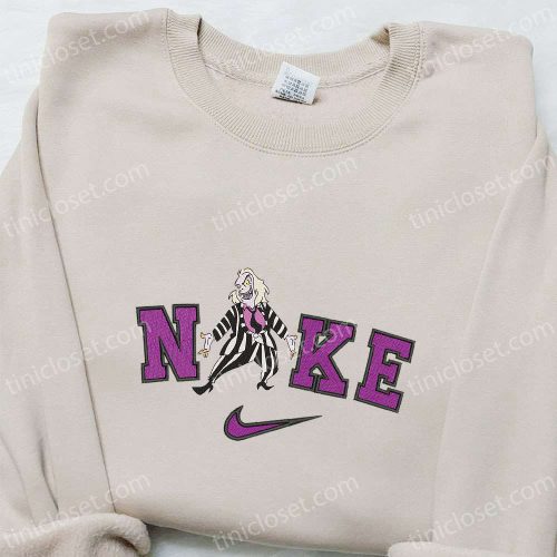 Nike x Beetlejuice Cartoon Embroidered Sweatshirt: Best Halloween Gift Idea with Horror Movie Vibes