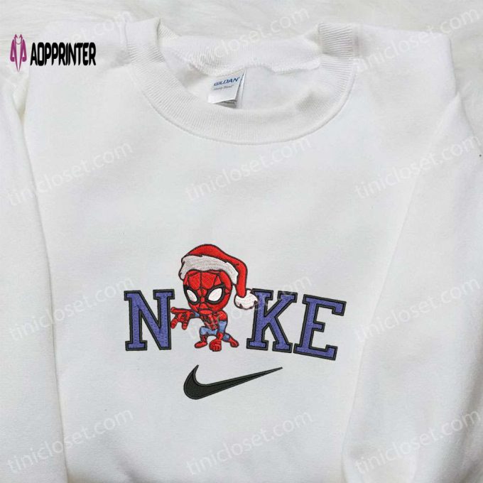 Nike x Christmas Chibi Spider-Man Shirt: Embroidered Hoodie for Family Christmas Gifts