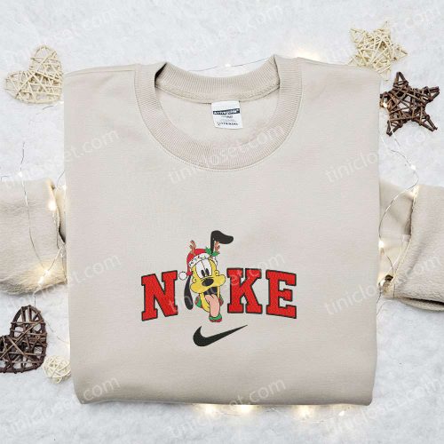 Nike x Christmas Reindeer Pluto Sweatshirt: Disney Characters Embroidered Hoodie – Best Family Christmas Gifts