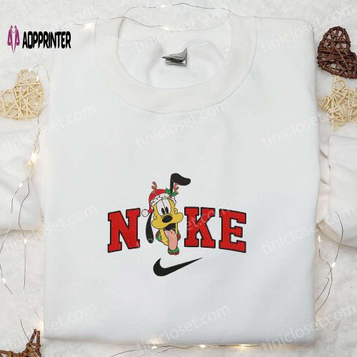 Nike x Christmas Pooh Embroidered Hoodie & Disney Characters Sweatshirt with Nike Inspiration