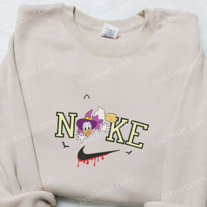 Nike x Daisy Duck Halloween Embroidered Sweatshirt – Disney Characters Shirt Best Halloween Gift Ideas for Family