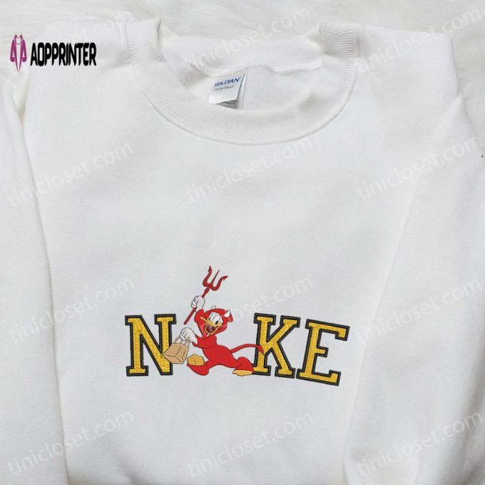 Custom Nike x Donald Devil Embroidered Shirt: Best Family Gifts