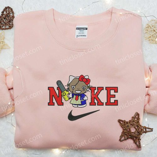 Nike x Hello Kitty Leatherface Embroidered Sweatshirt & Spirit Halloween T-shirt: Funny Hoodie