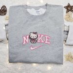 Nike x Hello Kitty Pink Candy Cane Shirt & Hoodie: Cartoon Embroidery for Christmas Gift Ideas