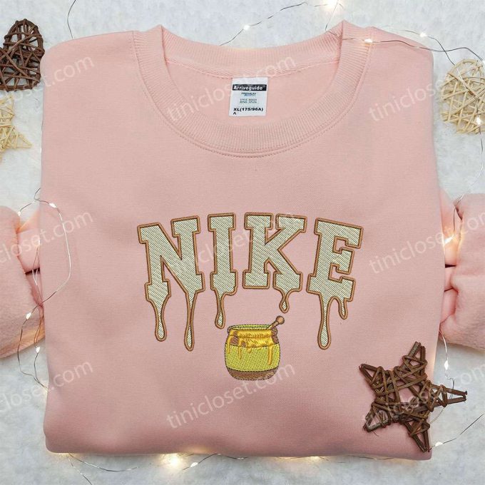 Nike x Honey Bottle Embroidered Shirt: Custom Nike Inspired Gift for Family