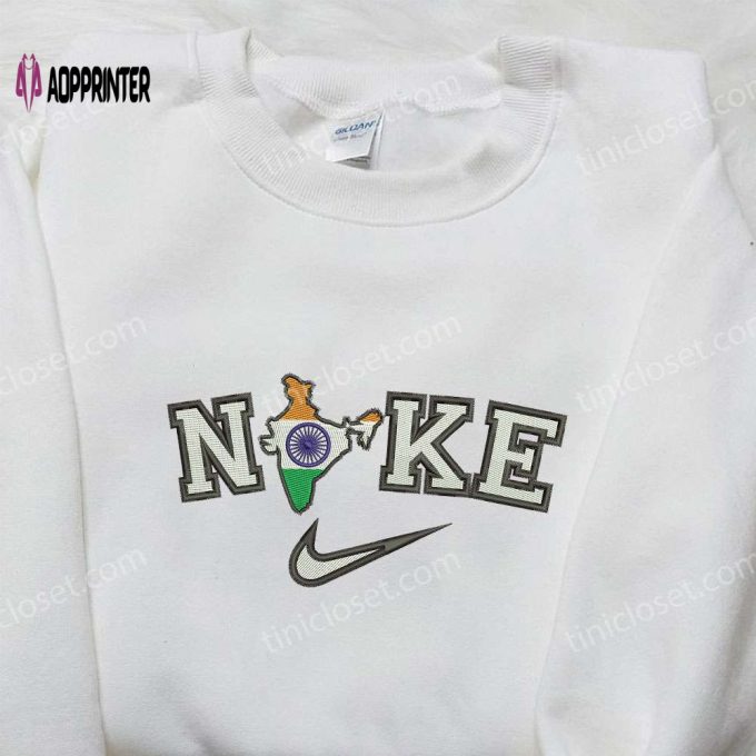 Nike x India Map Embroidered Shirt: Trendy National Day Gift Idea with Nike-Inspired Design