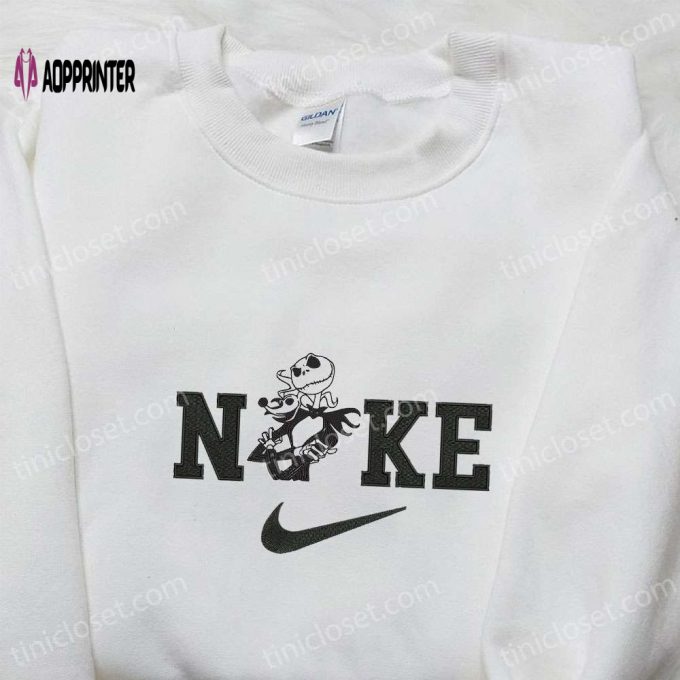 Nike x Jack Skellington Embroidered Hoodie & Sweatshirt: Nightmare Before Christmas Collection Custom Nike T-shirt